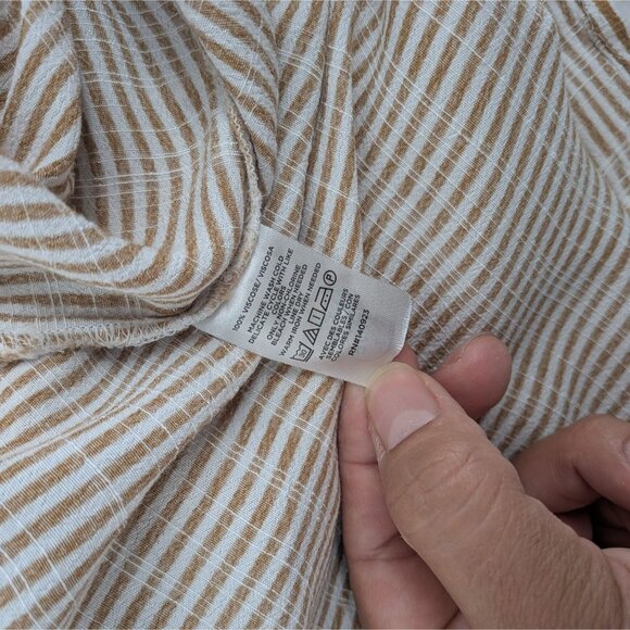 LOFT Tunic Top Women Size XL Henley Striped Popover Minimalist Coastal Nautical - Picture 11 of 12